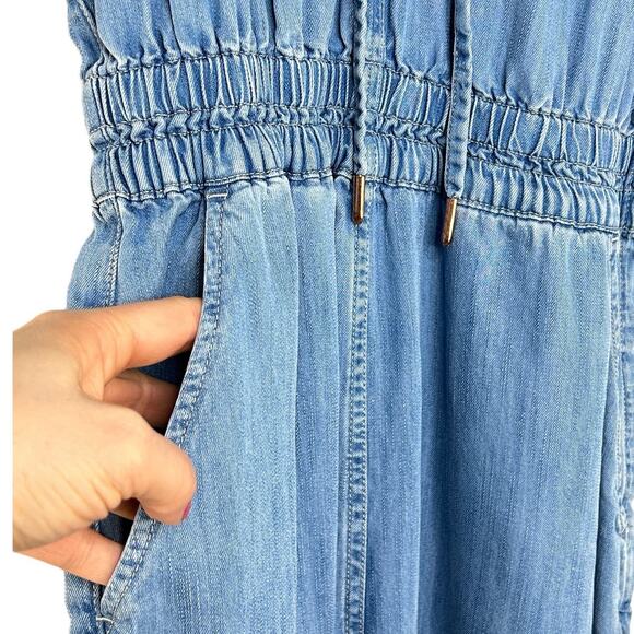 Calvin Klein Jeans Chambray Jumpsuit Women's Size S Denim Blue Casual Basics - Picture 6 of 10